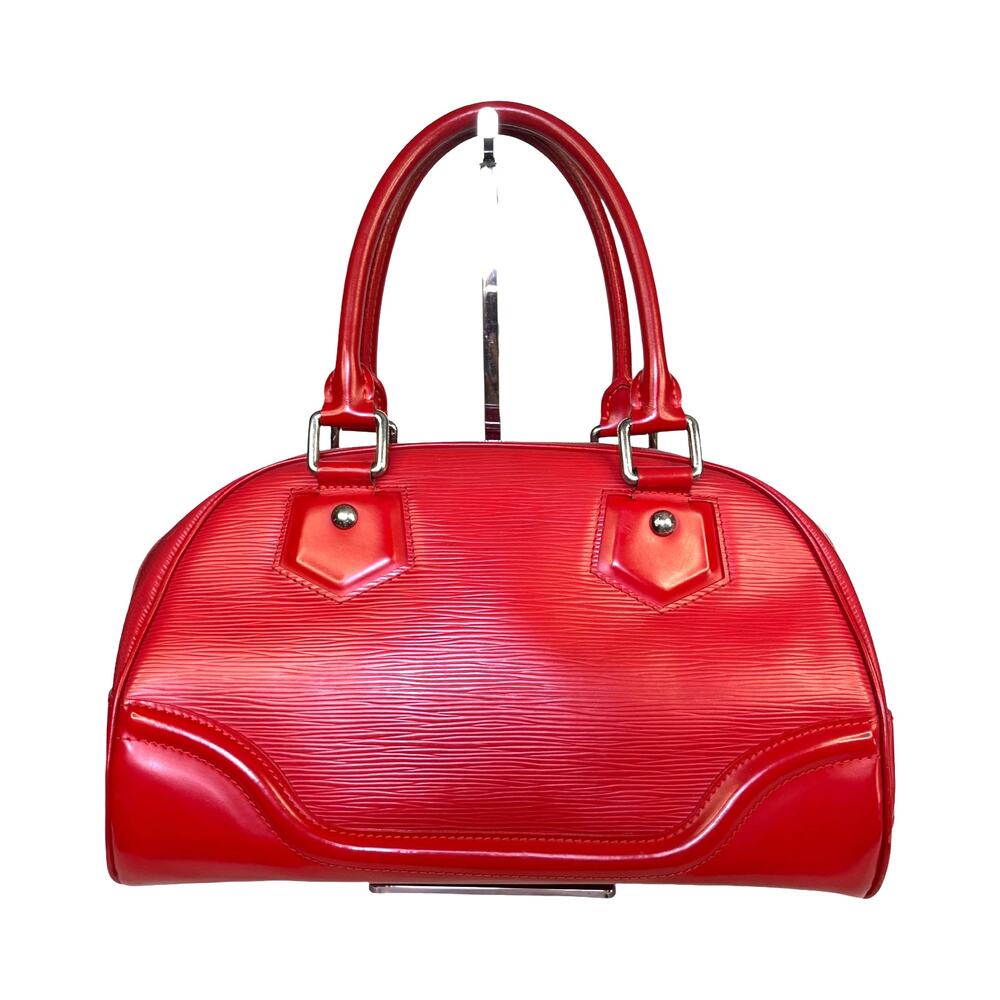 Louis Vuitton Red Epi Bowling Montaigne PM Leather Satchel MI3077 France